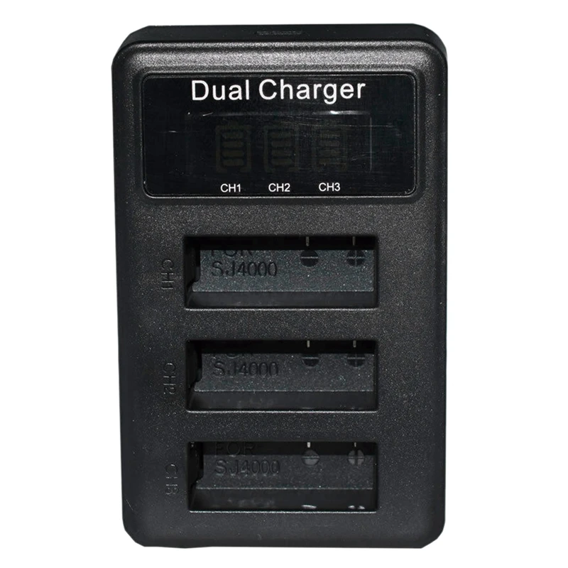 

3 Way Lcd Battery Charger For Sjcam Sj4000 Sj5000 Sj6000 Sj7000 Sports Camera Battery