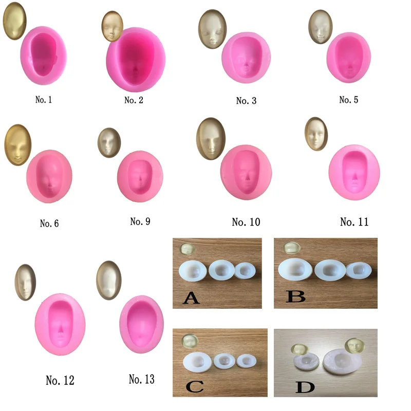 

DIY Different Face Fondant Cake Decorating Tools man Gumpaste Mould Polymer Clay Resin Molds