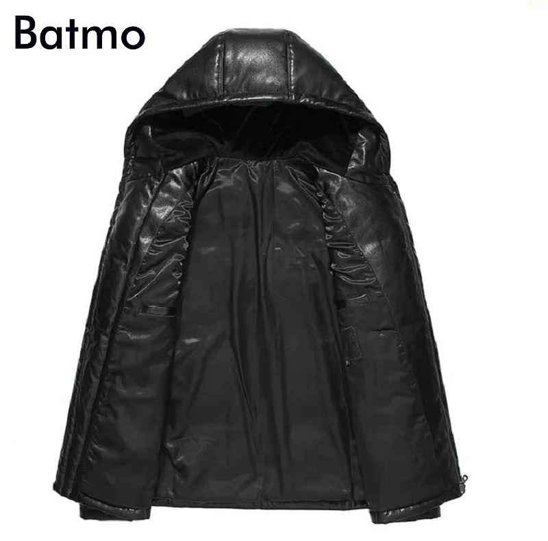 Batmo 2017 новое поступление зимняя высококачественная PU 95% белая куртка на утином