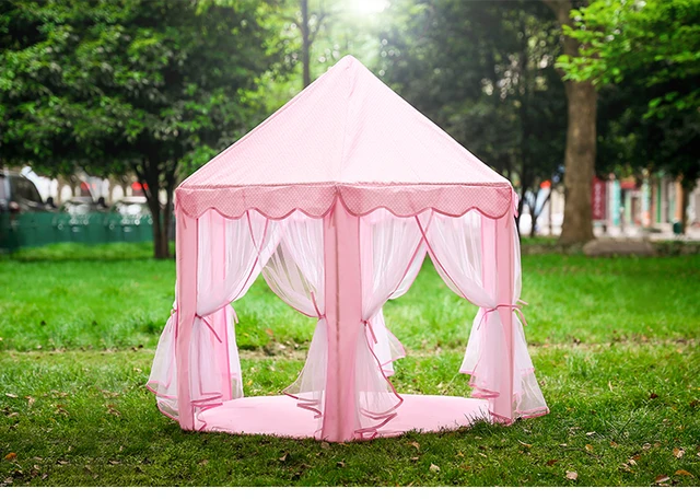 Tentes de château rose princesse pour enfants, tente de jeu pliante, maison  de jeu Ikpool portable, jardin intérieur et extérieur, lodge pour enfants,  garçons et filles - AliExpress