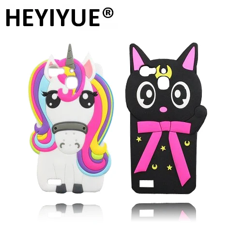

Cute Unicorn Moon Cat 3D Silicone Phone Case Cover For Huawei GR3