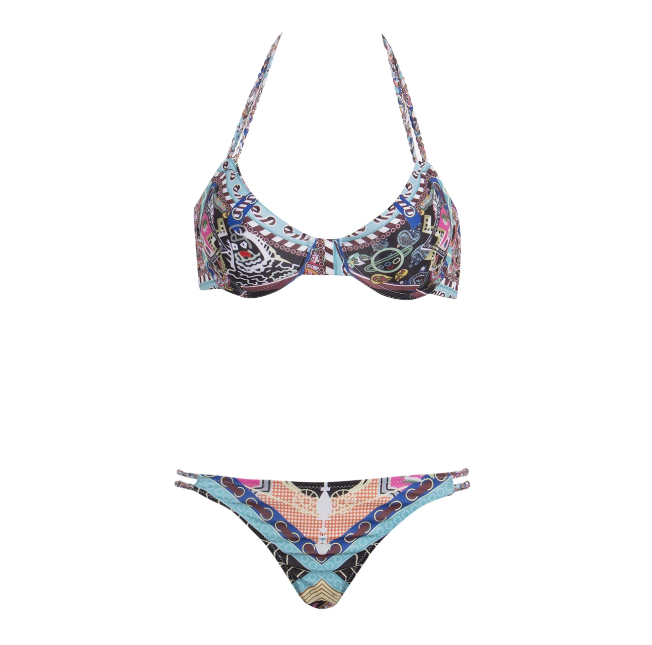 2017 Female New Design Beachwear Hot Sale Sexy Women bandage Bikini Bra Set Push up Padded