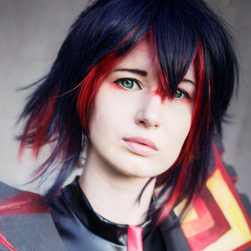 Парик для косплея из аниме KILL la Matoi Ryuko термостойкий короткий с красными волосами