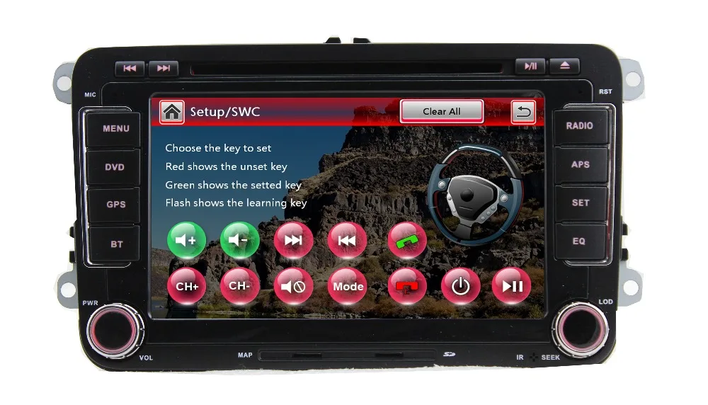 Excellent 2 Din 7 Inch Car DVD Player For VW Volkswagen Seat Polo Bora Golf Jetta Tiguan Leon Skoda with GPS Bluetooth Radio Free GPS MAP 4