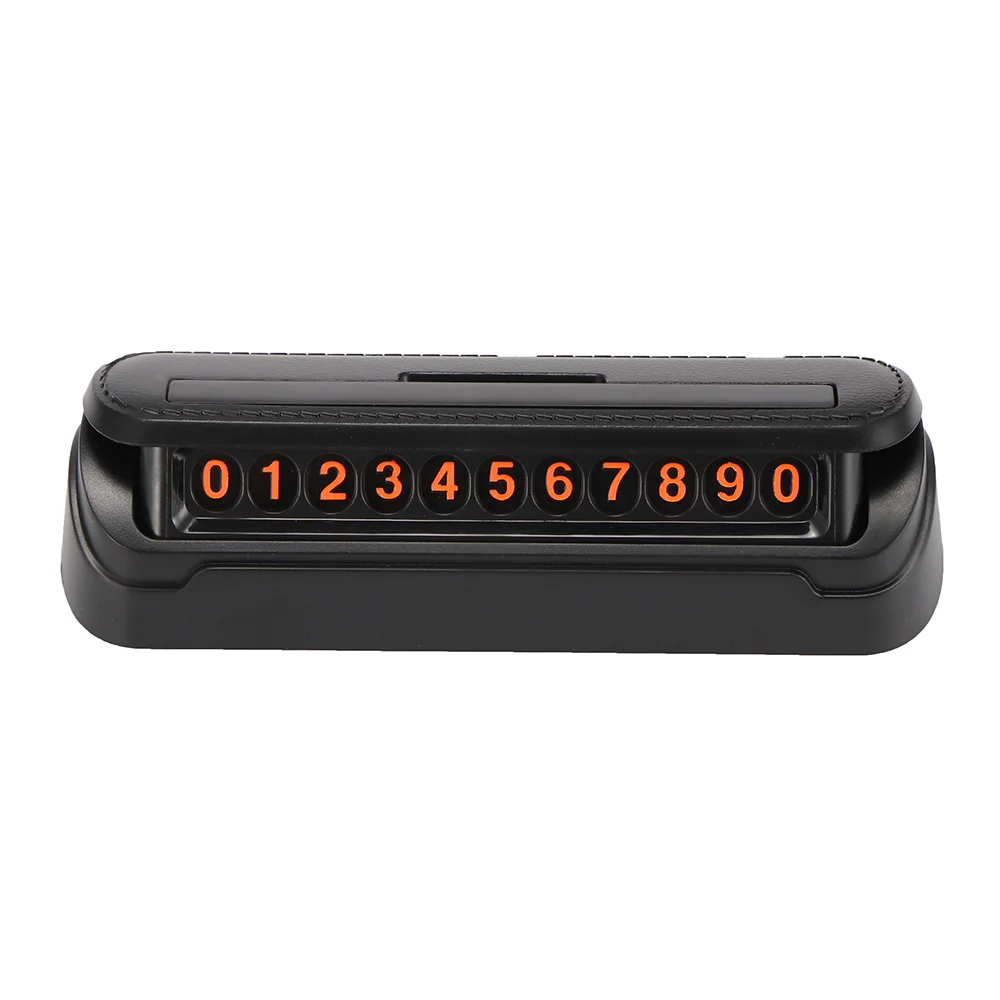 

1Pcs Car Styling Temporary Parking Card Fake Leather Texture Phone Number Card Plate Telephone Number Card Car Sticker Decor