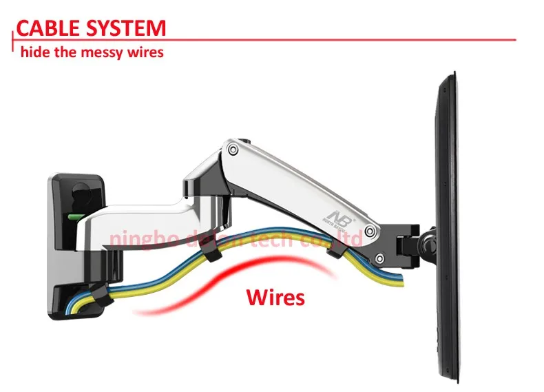 NB F150 2-7 кг 100x100 soporte монитор настенный экран алюминиевый хороший газовый пружинный воздушный пресс 1"-27" ТВ настенный кронштейн держатель