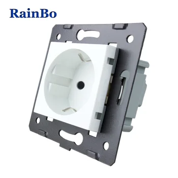 

RainBo EU Wall-power Socket-DIY EU Standard-Power Socket-without Glass-Panel socket-function-parts AC 110~250V-16A A8EW/B