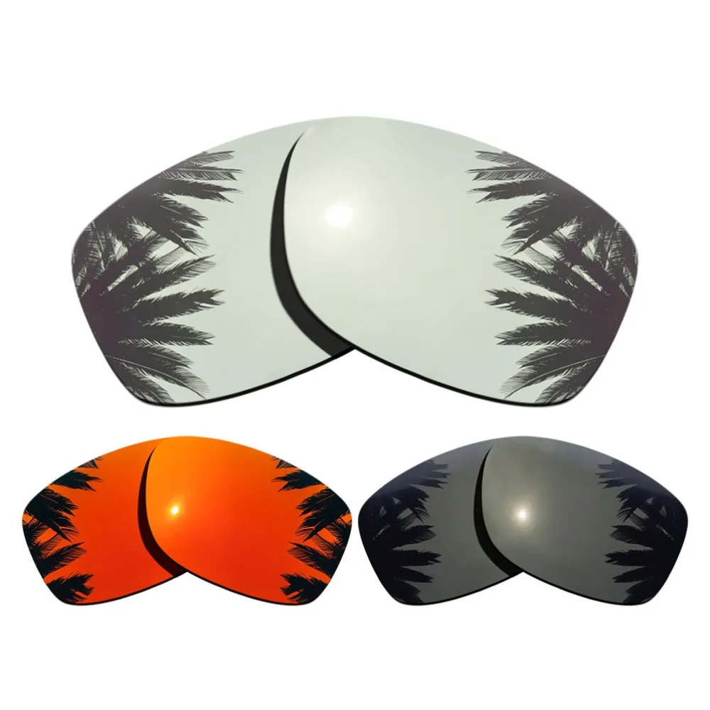 

(Silver+Black+Orange Red Mirrored Coating)3-Pairs Polarized Replacement Lenses for Jupiter Squared 100% UVA & UVB Protection