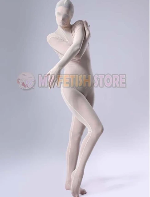 Amazon.com: Kepblom Unisex Turtleneck Costume Unitard Spandex Long Sleeve  Footed Bodysuit Zentai Suit (Small, White) : Clothing, Shoes & Jewelry