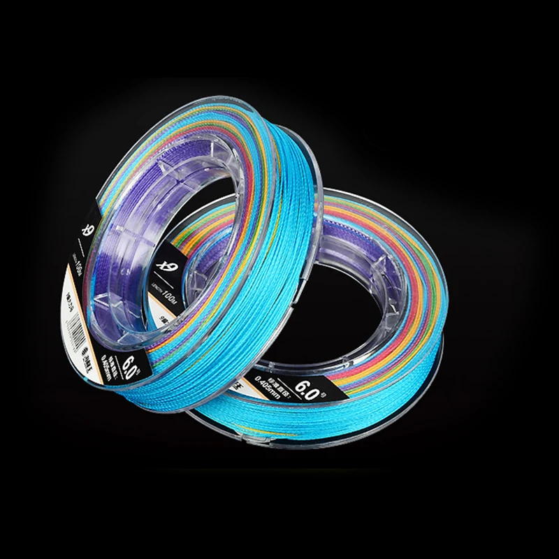ALLBLUE X9 سوبر قوي 100 M 9 السواحل ينسج PE مزين الرقصة خيط صنارة الصيد حبل المتعددة الشعيرات 25LB 30LB 60LB 100LB 120LB 140LB