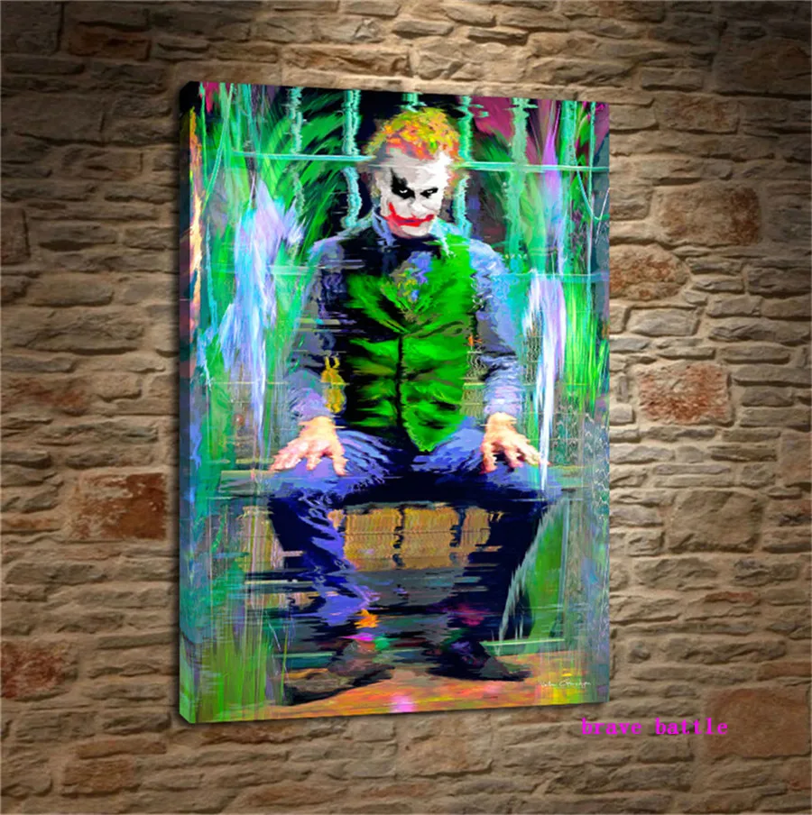 Heath Ledger Joker Canvas Painting Print Living Room Home Decor Modern
