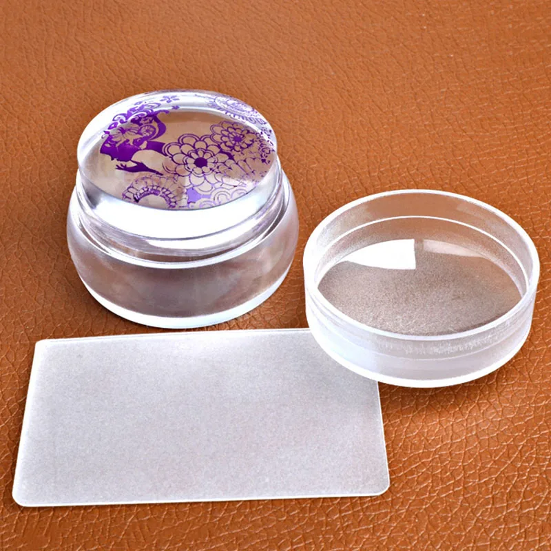 Useful Silicon Clear Jelly Stamper Nail Stamping Stamp Scraper Print
