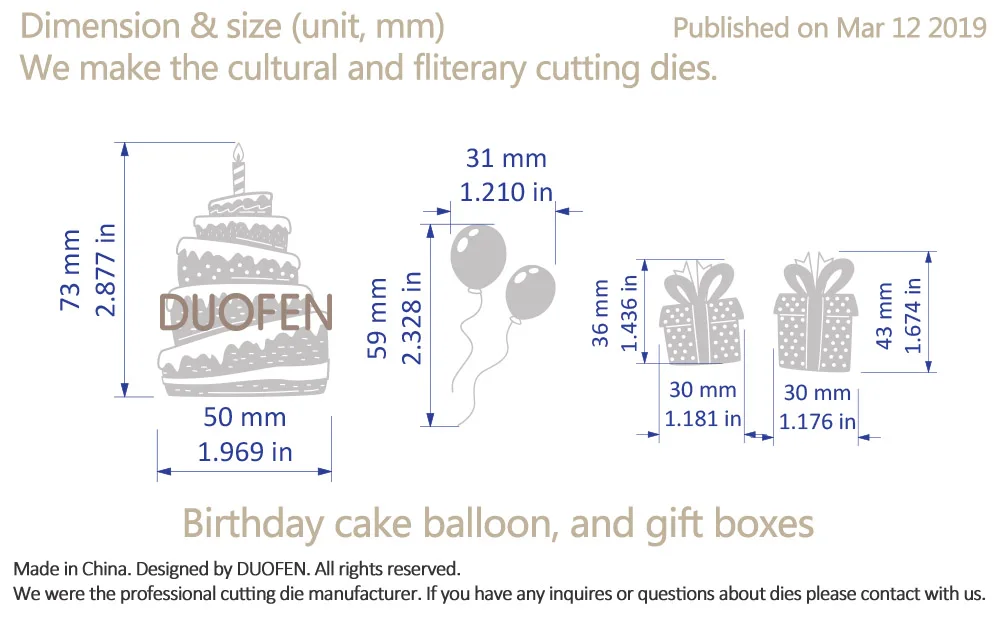 DUOFEN металлические режущие штампы с днем рождения торт вырез кружева тиснение Трафарет DIY скрапбук бумажный альбом Новинка