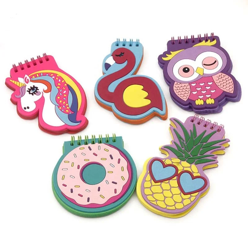 

Cute Flamingo Mini Coil Notebook Unicorn Loose-leaf Notepad Student Portable Soft PVC Cover Pineapple Pocket Memo Pad Book Gifts