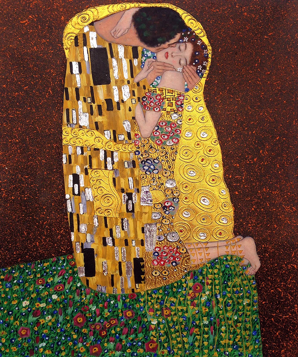 Ręcznie malowany obraz na płótnie, pocałunek Gustav Klimt, nowoczesny