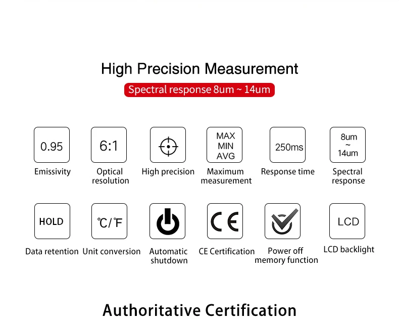 UNI-T UT306A мини ЖК-дисплей инфракрасный термометр для измерения температуры-35~ 300C-; большой размерный ряд(31-572F красный лазерный Температура метр C/F Пирометр