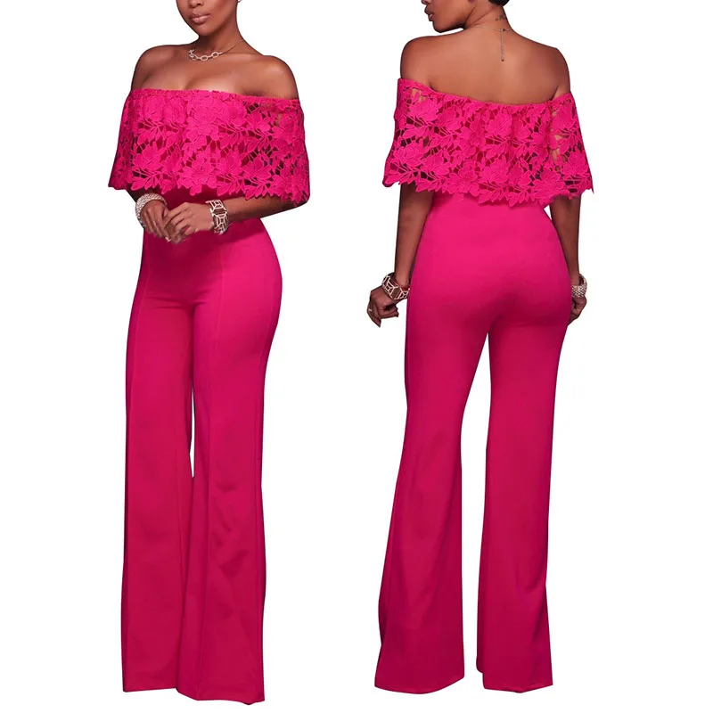 Sexy Women Off-shoulder Long Playsuit Lady Casual Party Cocktail Jumpsuit Romper