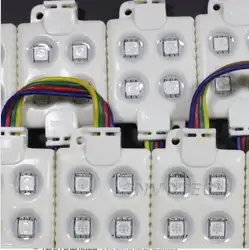 Rgb led модуль инъекции 4 шт. 5050 модуль 12V1W 120 градусов IP65 антистатические огонь УФ оболочка ABS реклама светодиодный