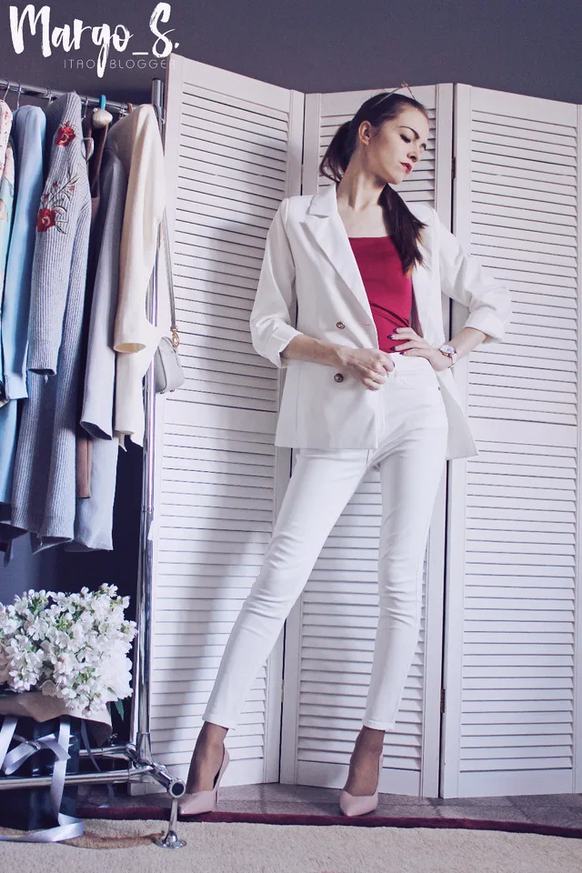 2018 New Women Korean Casual Shorts Pant High Waistline Double Breast Golden Button Female Office Lady Suits Female