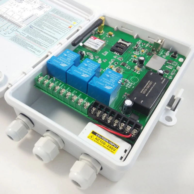 GSM-TOG Direct Factory GSM Remote Controller and three alarm input port ( Three big power Relay Control )