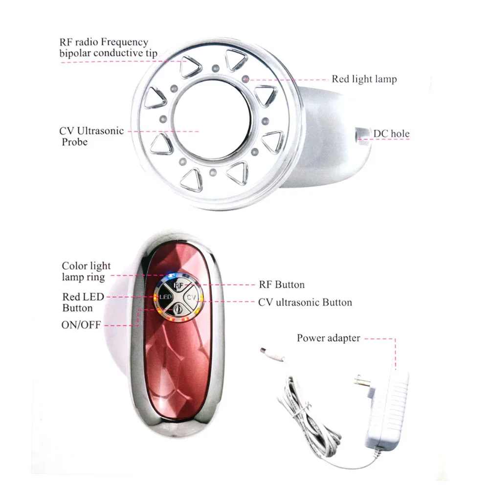  New Portable RF Ultrasonic Cavitation LED Radio Frequency Slimming Massager Machine Fat Burner Anti