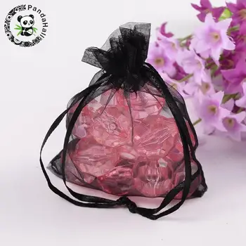 

200pcs Black Organza Bags Gift Pouches for Jewelry Packaging ,10x8cm