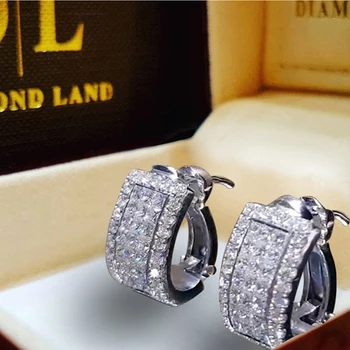 

High Quality Crystal Stud Earrings for Women Charm Jewelry Romantic Zircon Geometric Earrings Party Gifts L5Q957