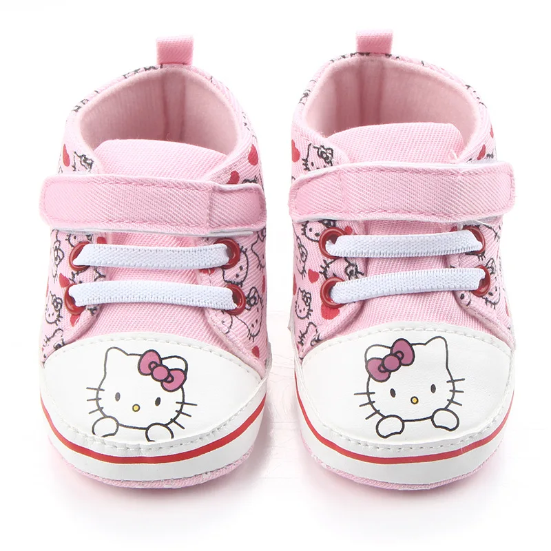 Baby Boots for Girls Pink Hello Kitty Princess Shoes Newborn Soft Soled Infant Booties Toddler Brand Buty New Born Fashion Gifts