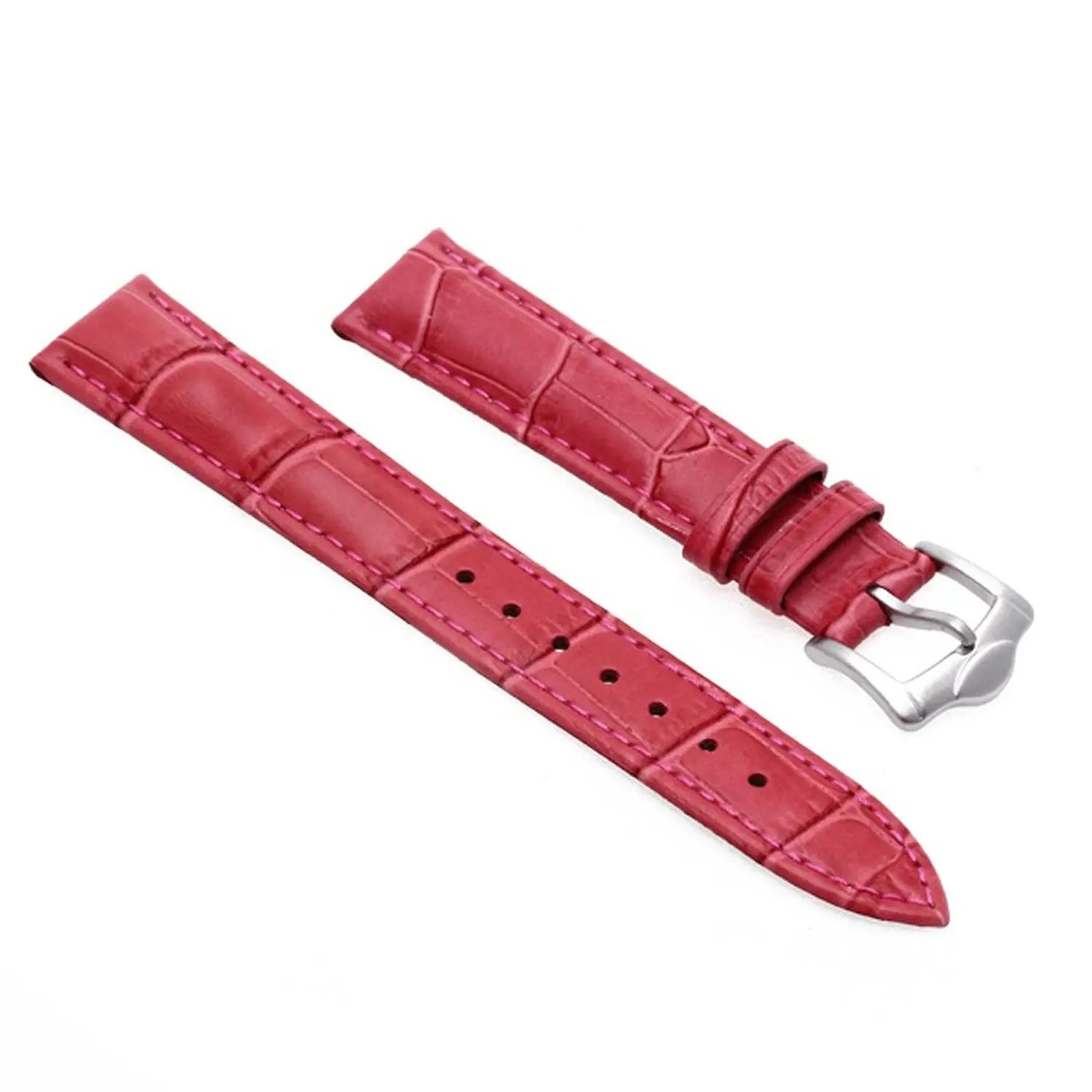 Крутой ремень кожаный ремешок Цвет Розовый Красный Замена для часов 18 мм