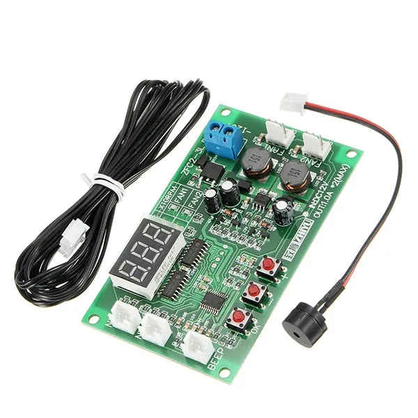 

DC 12V 2 Way 3 Wire Fan Smart Temperature Controller With Temperature Speed Digital Display Stop-Rotating Alarm Function Board
