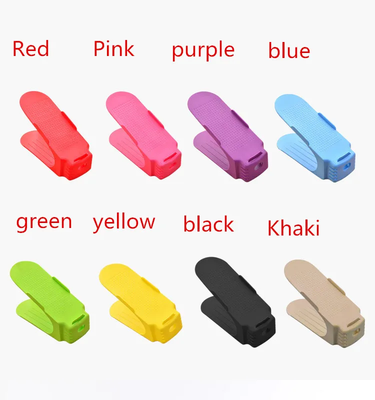 

Simple multifunctional creative integrated double adjustable shoe rack DIY plastic storage rack shoe