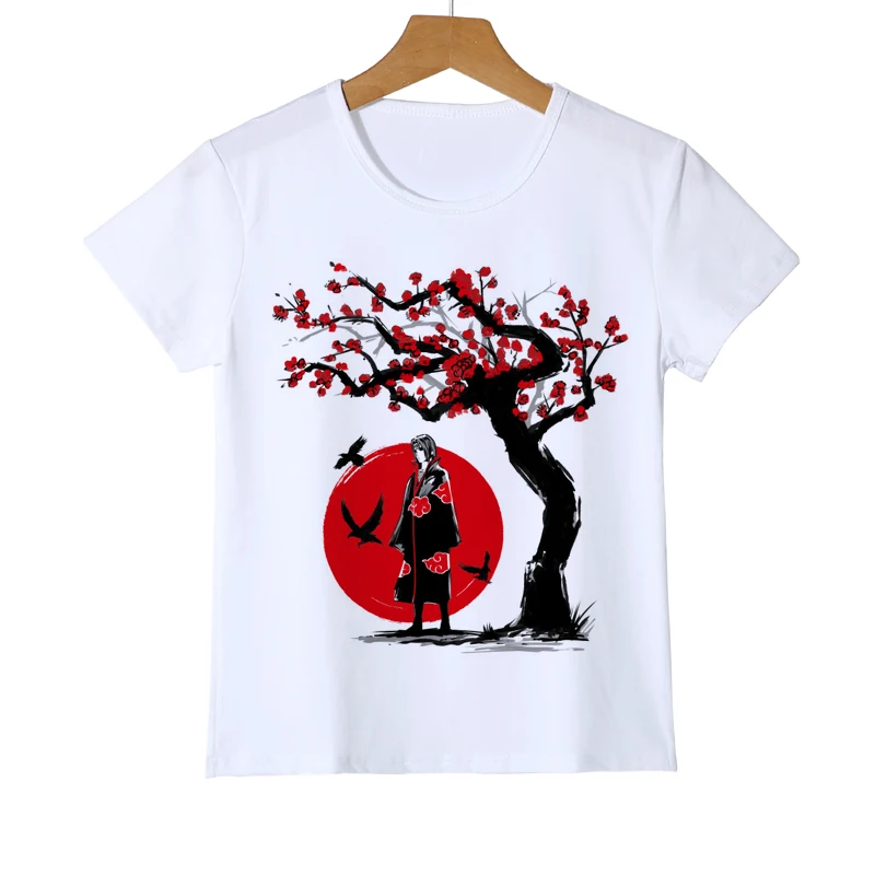 Новая детская рубашка с японским аниме белая детская футболка с героями мультфильмов Наруто летняя футболка с короткими рукавами для мальчиков и девочек брендовая Z38-14