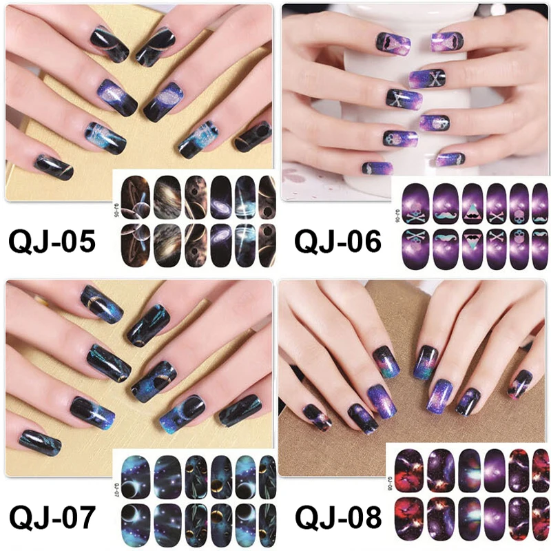 Water Transfer Foils Nails Sticker Decal Gel Polish Self Adhesive Nail Art Stickers Sky Star