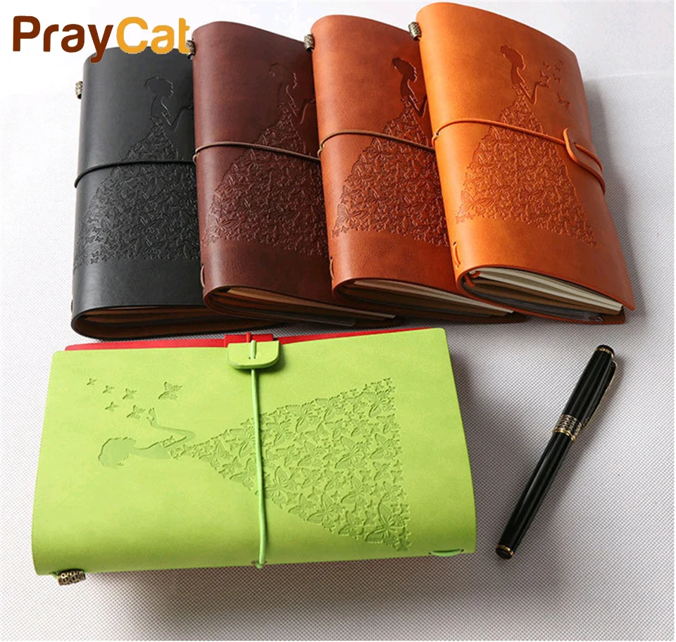 

A6 Journal Travelers Notebook Vintage Craft Paper Line Sketchbook 160 sheets Diary Leather Writing Note Diary