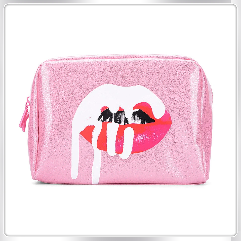 Освего Макияж сумка Для женщин из искусственной кожи с надписями «Pink» Макияж сумка моды большой органайзер для поездок производства косметичка Для женщин