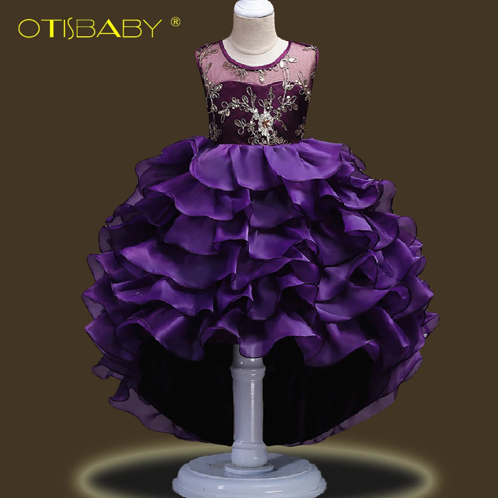 

Fancy Children Elegant Dresses for Girls Teenagers Clothing Party Ball Gown Christening Layered Tutu Tulle Dress Peacock Costume