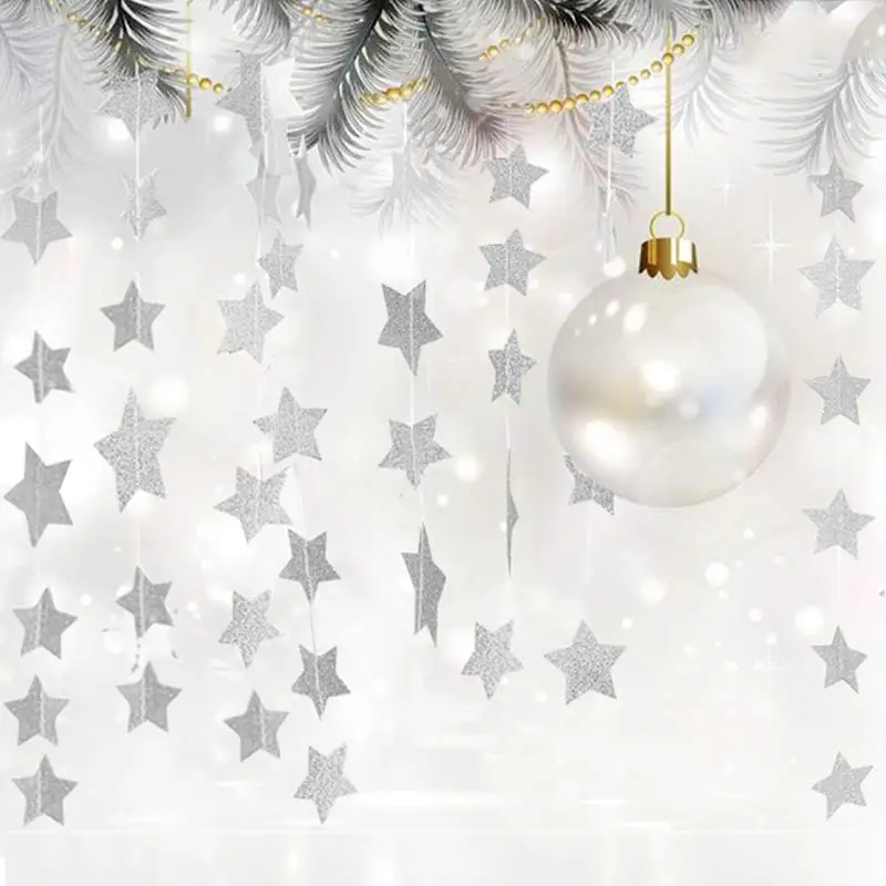 4M Star Paper Garland Wedding Christmas Festive Holiday Home Ceiling Decor