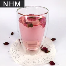 NHM 1 шт. высокое боросиликатное Двухслойное стеклянный в форме яйца в форме стекла 450 мл высокотемпературное стойкое стекло