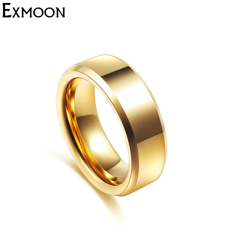 Foreign famous jewelry 100 pure tungsten gold color ring resistance to scratch Tungsten steel