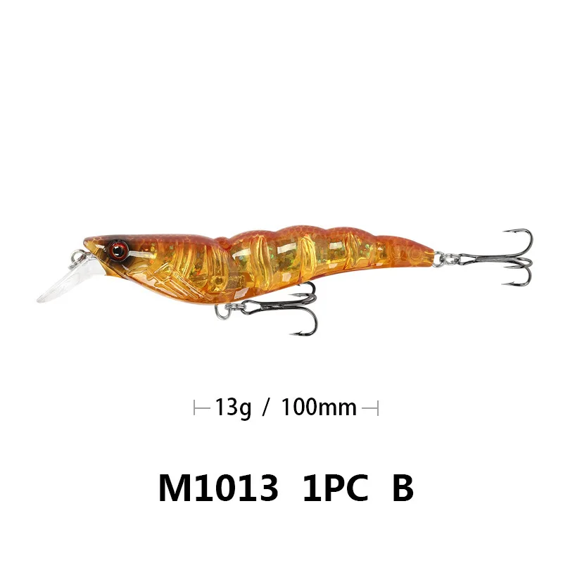 New Simulation Shrimp Fishing Lure 10cm 13g Hard Bait 3D Eyes Crankbait Wobblers Carp Fishing Peaca Bass Fishing Tackle - Цвет: B