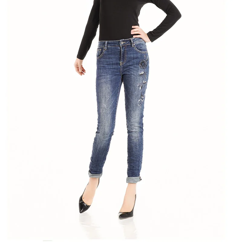 

My will jeans Mid-rise tight-fitting high-elastic embroidered cotton denim pop JEANS 811 made in china