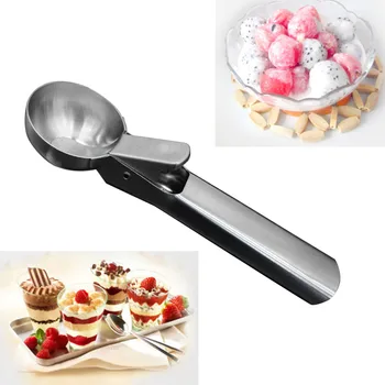 

New Kitchen Ice Cream Mash Potato Scoop Stainless Steel Spoon Spring Handle Kitchen Accessories Wholesale 2019 #30