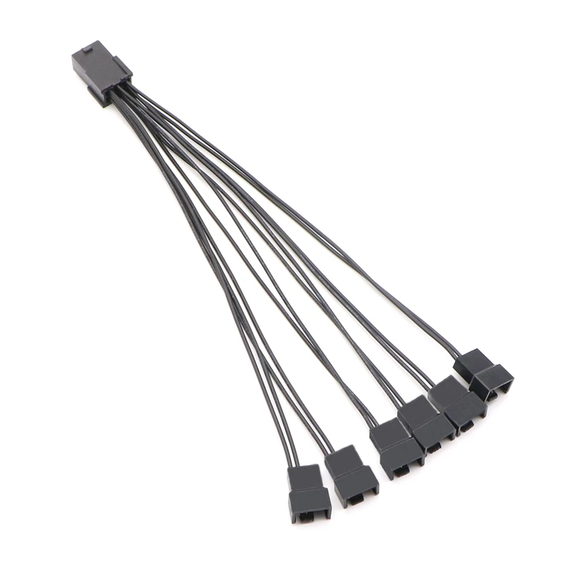 10pcs/Lot PCI-E 6Pin to 6x 3Pin 4Pin Fan Power Adapter Cable.