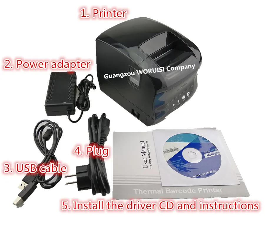 wholesale Thermal label printer Barcode QR code sticker receipt bill POS printer Support 20-80mm width USB Bluetooth printers