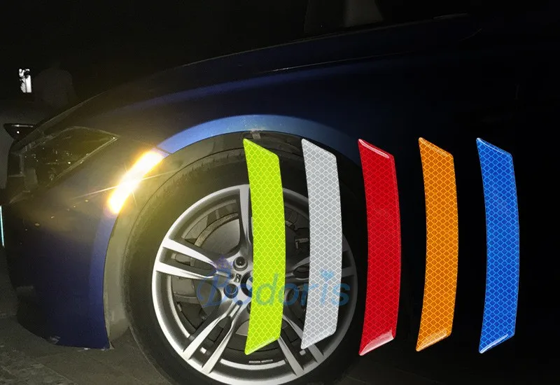 

Water Proof Car Wheel Eyebrow Reflective Warning 3D Sticker Front Bumper For Toyota Land Cruiser Prado FJ 150 120 Accessories