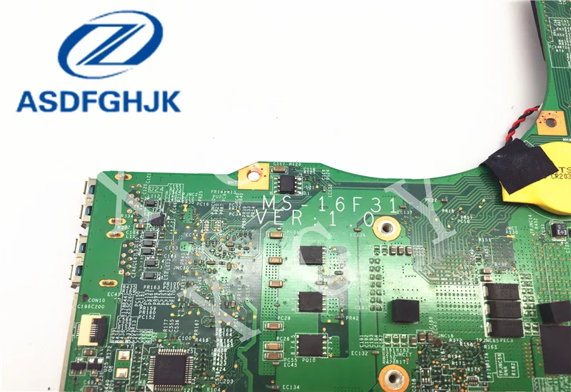 Best Laptop motherboard for MSI Motherboard MS-16F3 MS-16F31 VER 1.0 DDR3 Non-integrated 100% Test OK 3 Best Laptop motherboard for MSI Motherboard MS-16F3 MS-16F31 VER 1.0 DDR3 Non-integrated 100% Test OK 3