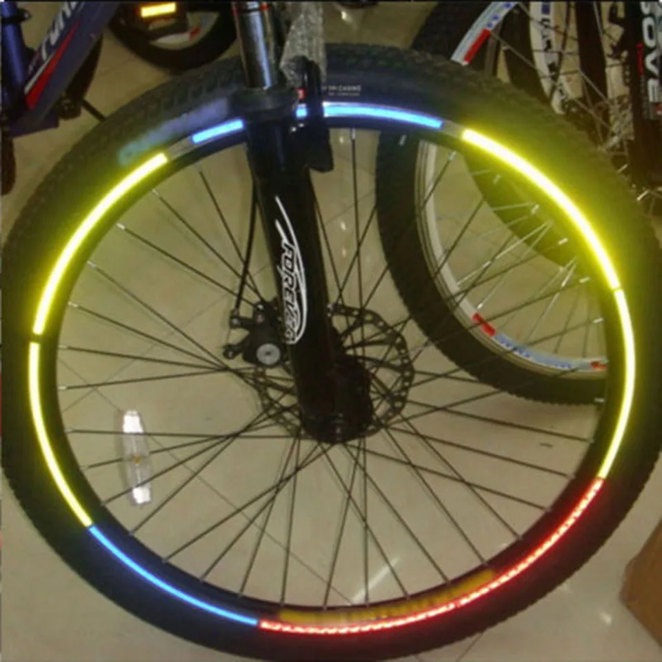 16 полосок наклейки для велосипеда отличительные светоотражающие наклейки полоса велосипеда светоотражающая лента, для мотоциклов наклейка колеса велосипеда аксессуары