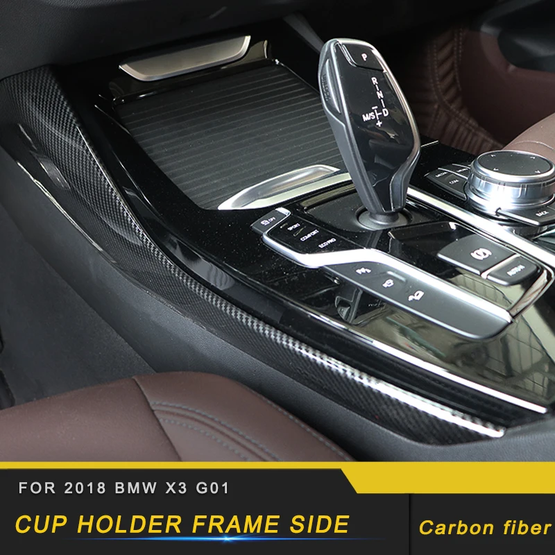 

Car Drink Holder Gear Panel Side Cover Trim Frame Strips Auto Interior Stickers for 2018 2019 BMW X3 G01 X4 G02