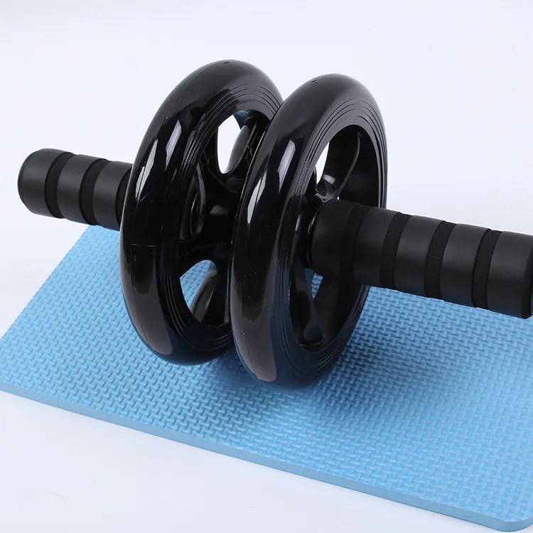 Double-Wheel Ab Abdominal wheel Sports No Noise coaster AB Roller Exercise Fitness training power Equipment Workout GYM with mat
