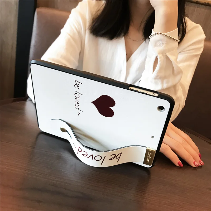 

Heart Patter Silicone Case For New iPad 9.7 inch 2017 2018 Fashion Handheld Tablet Stand Cover For iPad Air Air 2 Mini 1 2 3 4